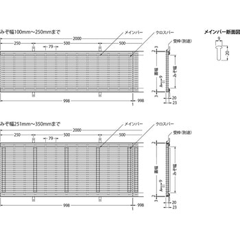樹脂製グレーチング 縦目ノンスリップタイプ 屋内用 把手なし カネソウ