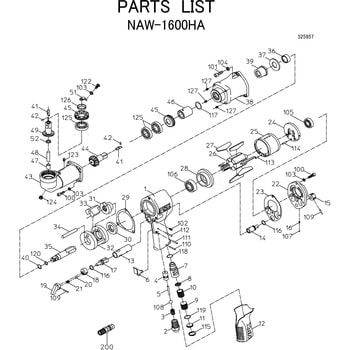 インパクトレンチ (ワンハンマタイプ)NAW-1600HA 部品 日本ニューマチック工業