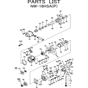 インパクトレンチ (ツーハンマタイプ) NW-16HSA(P) 部品 日本ニューマチック工業