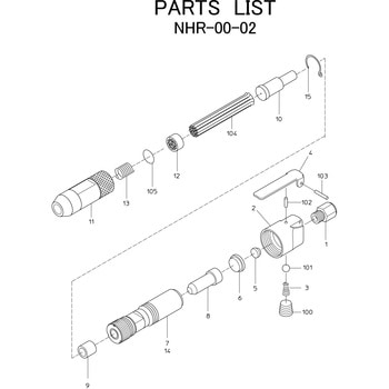 ニードルスケーラ NHR-00-02 部品 日本ニューマチック工業