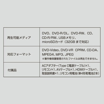 コンパクトDVDプレーヤー  CPRM HDMI対応 YAMAZEN(山善)