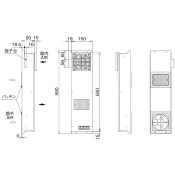 ボックスファン 盤内側面取付型 オーム電機(配線パーツ)