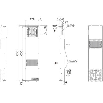ボックスファン 盤内側面取付型 オーム電機(配線パーツ)