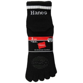 【HANES/ヘインズ】【蒸れない・におわない】5本指ソックス 3足組 抗菌防臭・吸汗 ショート丈 ラインソックス 3Pパック