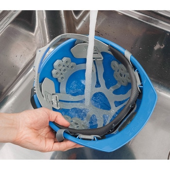 エアライト搭載遮熱ヘルメット 溝付 ABS製 ホワイト 谷沢製作所