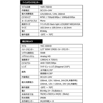 超広角AHDカメラ&7インチ高精細AHDモニターセット GX-111AHD JET INOUE(ジェットイノウエ)