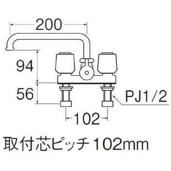 ツーバブルデッキシャワー混合栓