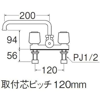 SK710-LH-13 ツーバブルデッキシャワー混合栓 1個 SANEI 【通販サイト ...