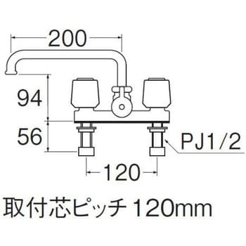 三栄水栓製作所:サーモデッキシャワー 混合栓 SK7810S9L24：イチネン