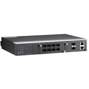 IEC 61850-3認証 8+2Gポート マネージドスイッチ フロントケーブリング 1絶縁電源 MOXA