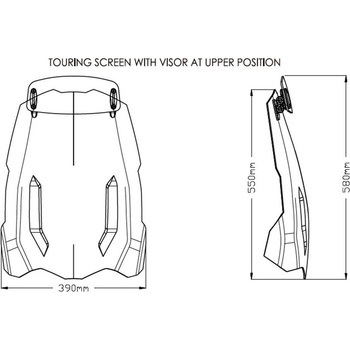 ツーリング ウインドシールド WITH VISOR FOR TRIUMPH TIGER 900 2020 | 20376 Puig (プーチ)