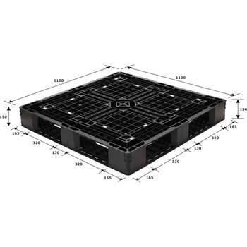 C3A【棚宮城イ菅野040509WW1(50)】樹脂プラスチックパレット 軽量タイプのみ パレットサイズ:1.1m×1.1m