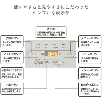 マイコン式炊飯器 5.5合炊き YAMAZEN(山善)
