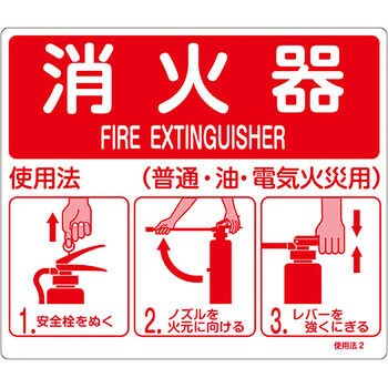 消火使用法標識 日本緑十字社