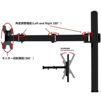 デュアルモニタークランプ式アームスタンド(VESA規格、17～27型対応、LED・LCD対応 bitstrong