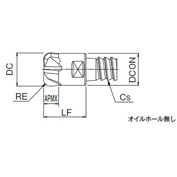 Phoenix(フェニックス) ヘッド交換式エンドミル コーナラジアス形状 PXRE (直刃・オイルホール無し) - OSG(オーエスジー)