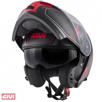 Hps Hx21 フリップアップ ヘルメット Graphics Globe Shiver ブラック/チタン/レッド マット サイズ 56/S GIVI(ジビ)