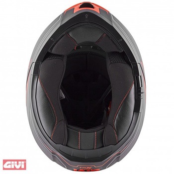 Hps Hx21 フリップアップ ヘルメット Graphics Globe Shiver ブラック/チタン/レッド マット サイズ 56/S GIVI(ジビ)