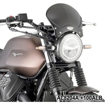 Race Cafe アルミニウム ユニバーサルスクリーン ブラック アノダイズド dim. H×W 205×265 cm 取り付けキット非付属 GIVI(ジビ)