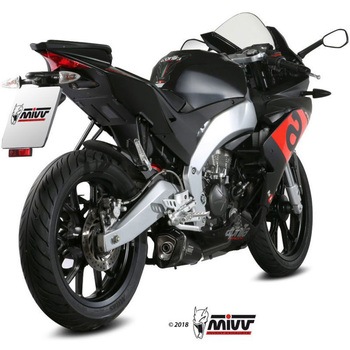 SPORT DELTA RACE スリップオンマフラー ブラックステンレス APRILIA RS 125 (4 stroke) 2017 ECE 認証 (Euro4) Catalyzer is included MIVV (ミヴ)