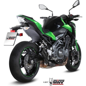 SPORT DOUBLE GUN スリップオンマフラー ブラックステンレス KAWASAKI Z900 2017 ECE 認証 (Euro4) MIVV (ミヴ)