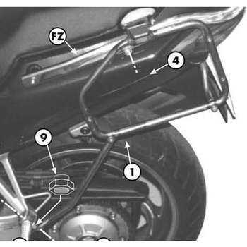 VFR 800 (9801) チューブ状サイドケース ホルダー (ブラック) - GIVI(ジビ)