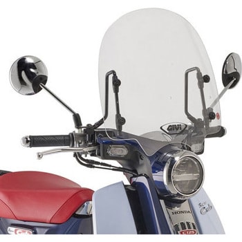 GIVI製 (ジビ製) HONDA Super CUB C125 (2BJ-JA48) 用 ウィンドスクリーン クリア+ 専用取付ステーKIT スーパーカブC