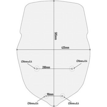 ウインドスクリーン Triumph Tiger 800 1820 クリア dim. H×W 585 × 435 cm GIVI(ジビ)