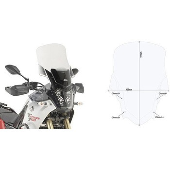 ウインドスクリーン トランスペアレント 520 mm(高さ) 420 mm(幅) GIVI(ジビ)