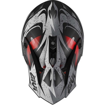 オフロードヘルメット 60.1 GLOOM マットブラック/チタン/レッド サイズ 60/L GIVI(ジビ)