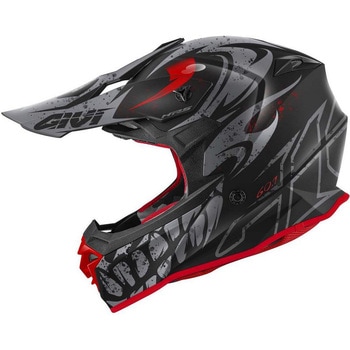 オフロードヘルメット 60.1 GLOOM マットブラック/チタン/レッド サイズ 63/XXL GIVI(ジビ)