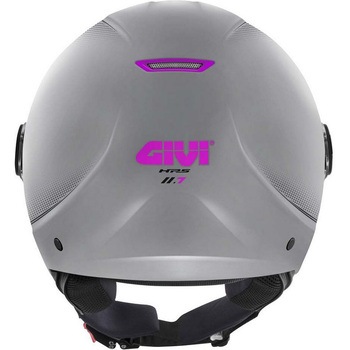 ジェットヘルメット 11.7 SOLID LADY マットシルバー/フクシャ サイズ 57/M - GIVI(ジビ)