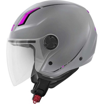 ジェットヘルメット 11.7 SOLID LADY マットシルバー/フクシャ サイズ 59/L GIVI(ジビ)