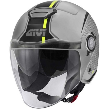 ジェットヘルメット 12.5 GRAPHIC TOUCH マットグレー/イエロー サイズ 58/M GIVI(ジビ)
