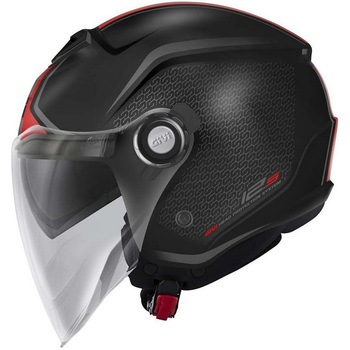 ジェットヘルメット 12.5 GRAPHIC TOUCH マットブラック/レッド サイズ 56/S GIVI(ジビ)