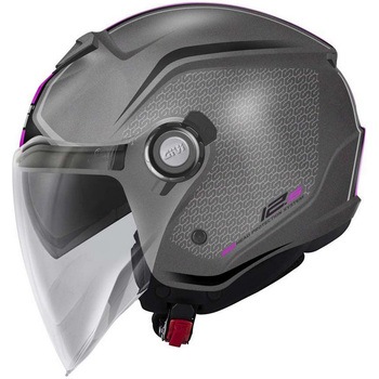 ジェットヘルメット 2.5 GRAPHIC TOUCH LADY マットチタン/ピンク サイズ 56/S GIVI(ジビ)