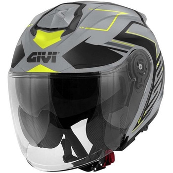 ジェットヘルメット X.25 TRACE マットグレー/ブラック/イエロー サイズ 60/L GIVI(ジビ)