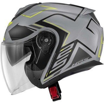 ジェットヘルメット X.25 TRACE マットグレー/ブラック/イエロー サイズ 60/L GIVI(ジビ)