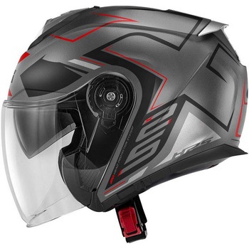 ジェットヘルメット X.25 TRACE マットチタン/ブラック/レッド サイズ 56/S GIVI(ジビ)