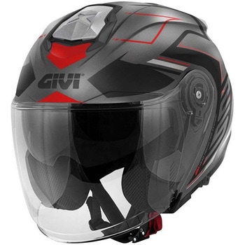 ジェットヘルメット X.25 TRACE マットチタン/ブラック/レッド サイズ 60/L GIVI(ジビ)
