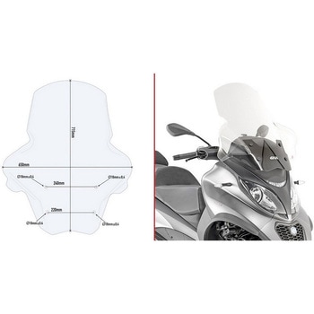 スクリーン クリア Piaggio MP3 350500 Sport/Business (2018) GIVI(ジビ)