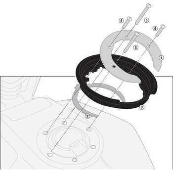 BF53 タンクロック BF53 フューエルタンクバッグフランジ Husqvarna Svartpilen / Vitpilen 701 1個  GIVI(ジビ) 【通販モノタロウ】