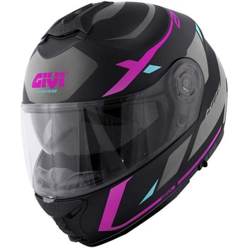 フリップアップヘルメット X.21 EVO NUMBER LADY マットブラック/チタン/ピンク サイズ 56/S GIVI(ジビ)