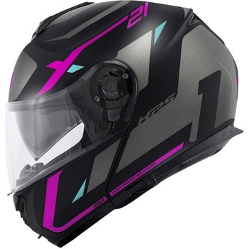 フリップアップヘルメット X.21 EVO NUMBER LADY マットブラック/チタン/ピンク サイズ 56/S GIVI(ジビ)