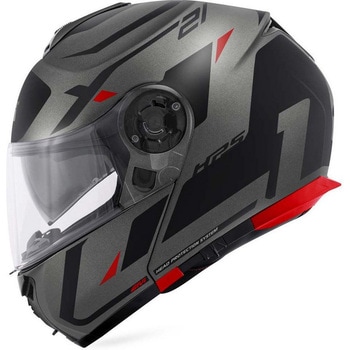 フリップアップヘルメット X.21 EVO NUMBER マットチタン/ブラック/レッド サイズ 56/S GIVI(ジビ)