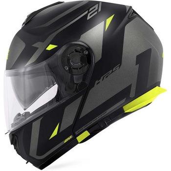 フリップアップヘルメット X.21 EVO NUMBER マットブラック/チタン/イエロー サイズ 61/XL GIVI(ジビ)