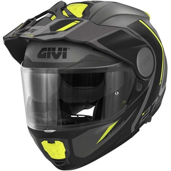 フリップアップヘルメット X.27 TOURER GRAPHIC マットチタン/イエロー サイズ 58/M GIVI(ジビ)