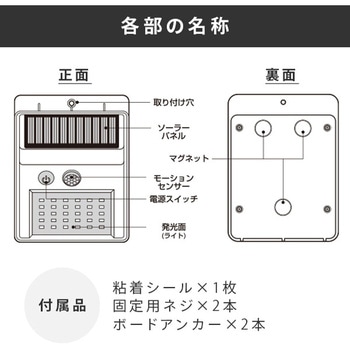人感センサーライト ソーラーパネル付 トレードワン