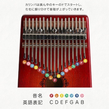 指で弾くピアノ カリンバ初心者セット 絵柄付きタイプ ハードケースつき ホームテイスト