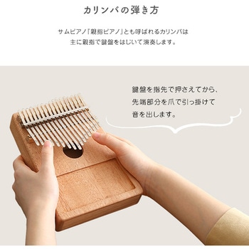 指で弾くピアノ カリンバ初心者セット ハンドメイドタイプ 17キー 穴有 ホームテイスト